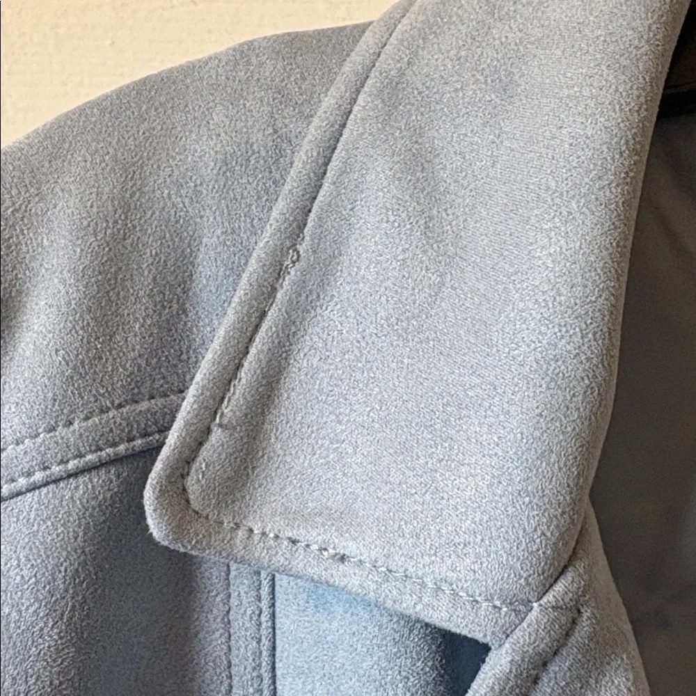 Philosophy Light Blue Faux Suede Leather Open Jacket size L